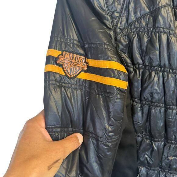 Harley-Davidson Women’s Quilted Riding Jacket Size M | Black Nylon Stretch - Picture 3 of 7